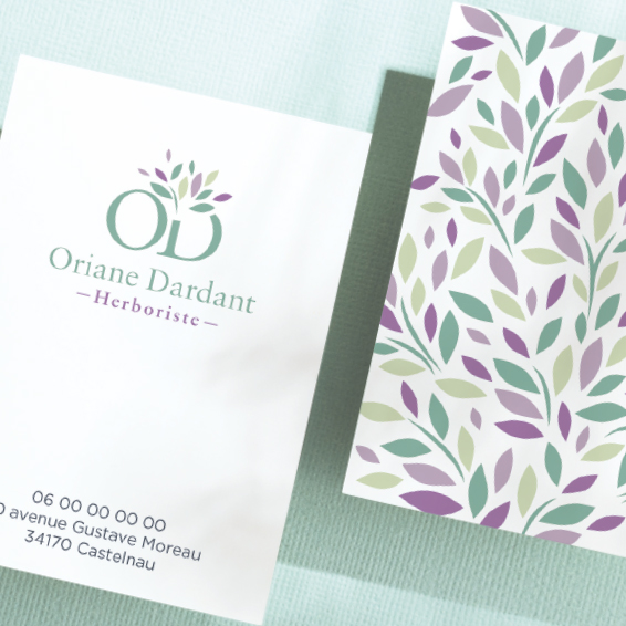 Logo et carte de visite pour une naturopathe.