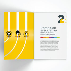 Création et mise en page d'une brochure "Projet associatif", pour l'agence Cool Communication.
