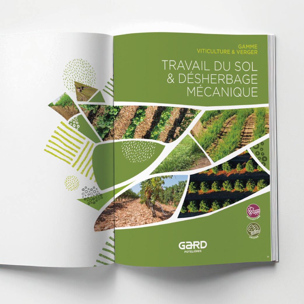 Création et mise en page d’un catalogue "tarifs" pour la société Gard Potelières spécialisée dans la conception et la fabrication d’outils pour le travail du sol.