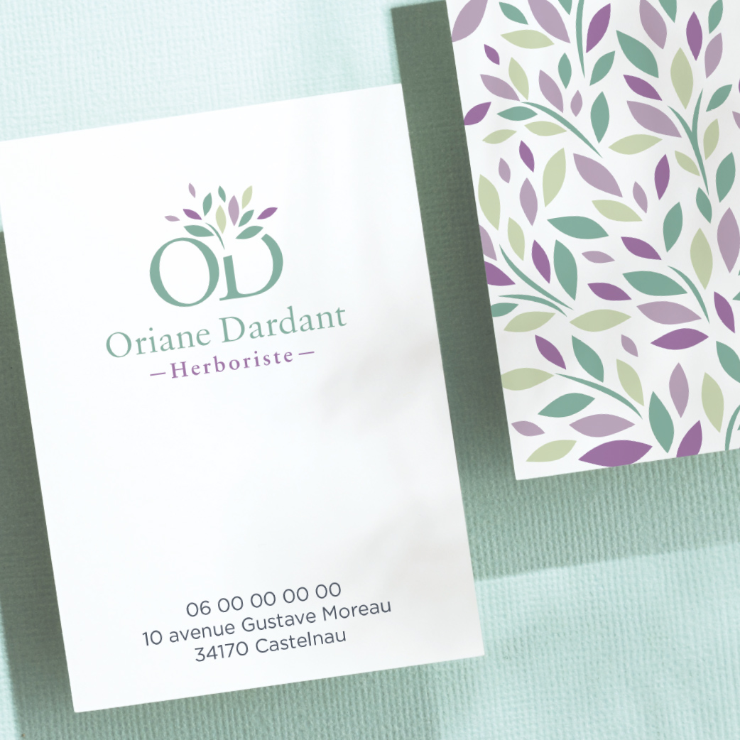 Création d'un logo pour les métiers du bien-être et création de carte de visite.